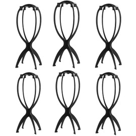 6PCS Soporte para Pelucas, Soportes de Exhibición de Peluca, Soporte de Peluca Plegable de Plástico, Soporte Portátil para la Cabeza de la Peluca, Soporte de Peluca para Todas las Pelucas y Sombreros
