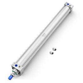 Baomain Pneumatic Air Cylinder SC 50 x 500, PT 1/4 Port, 1.96" Bore, 19.68" Stroke, Single Rod Double Acting, M16X1.5 Threaded Rod, with 2X Push-in Fittings