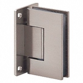 CRL Brushed Nickel International Series Wall Mount Full Back Plate Square Corner Hinge - SWM1BN