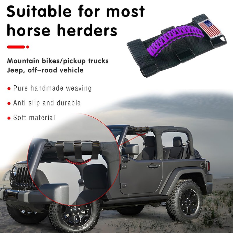 HZEL 2PCS Roll Bar Grab Handles, Oxford Cloth Upgrade Metal