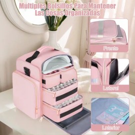 Maletin Maquillaje Para Uñas Bolsa Organizadora Desmontable