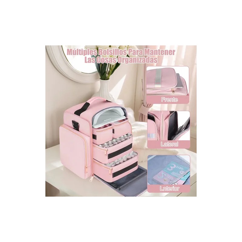 Maletin Maquillaje Para Uñas Bolsa Organizadora Desmontable