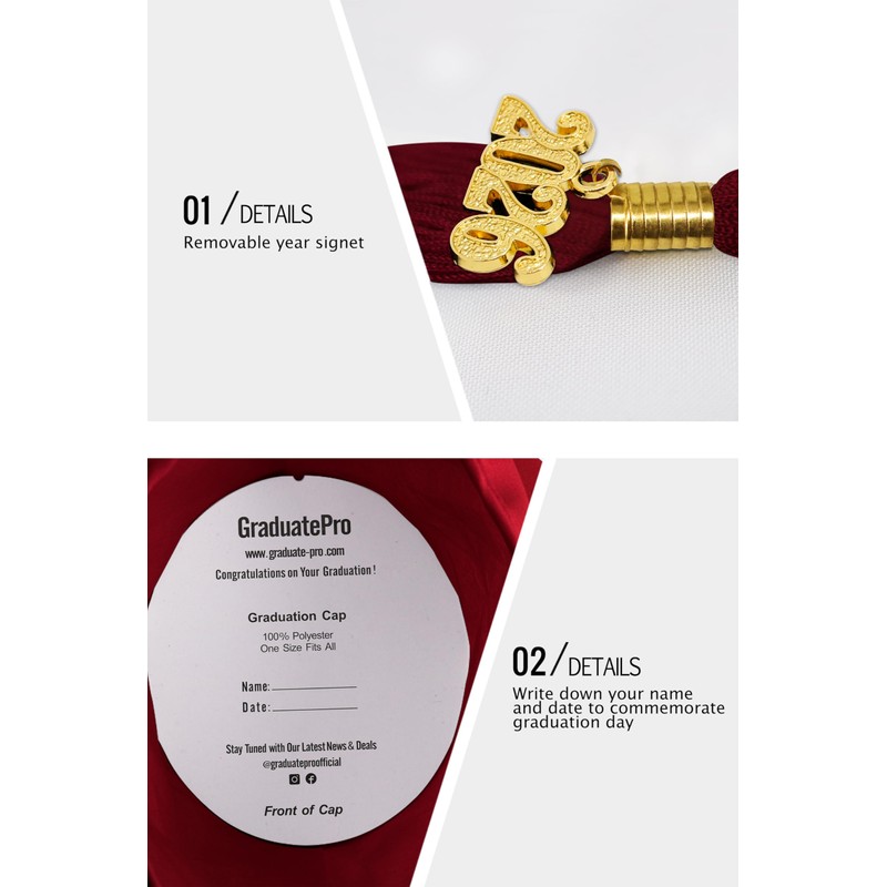GraduatePro Matte Graduation Cap and Gown 2026 Set Bulk with