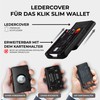 PURISTO KLIK Slim Wallet Add Ons Leather Cover, black, Airtag