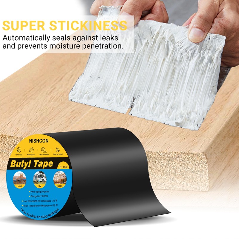 NISHCON Butyl Sealant Tape 2" x 50', Deck Joist Tape