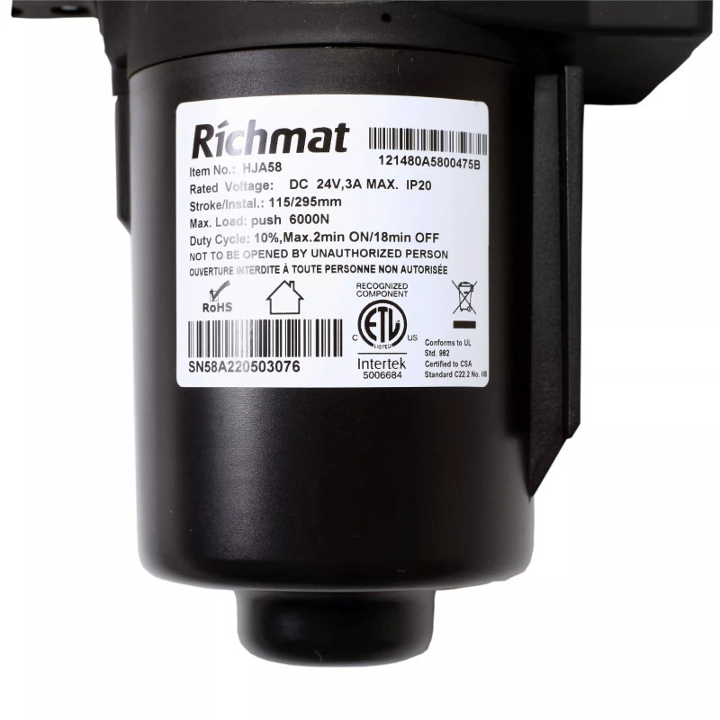 Richmat Adjustable Bed Motor Linear Actuator Model JLDQ.14.B.301.153F15 Replacement