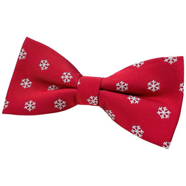 Retreez Men Woven Pre-tied Bow Tie Snowflake Christmas 11.5 cm