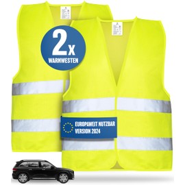 HELDENWERK Car Safety Vest, Set of 2 for Adults, Can Be Used Europe-Wide – Reflective Safety Vests 2024 – Car Safety Vest, Breakdown Vest, Car Vest