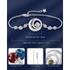 FANCIME April Birthstone Bracelets for Women Sterling Silver Moon and