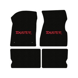 Lloyd Mats Heavy Duty Carpeted Floor Mats for Plymouth Duster 1970-1976 LogoMat Black - 4PC - Red