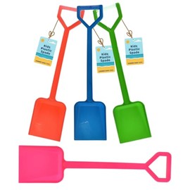 Electoys 45cm Kids Spade | Plastic Shovel Beach Spades Sand Pit Accessories | Garden Digging Shovel for Children | Soil Scoop Sand Seaside Sandpit Toys for Kids | Assorted Colour | 4 Pack