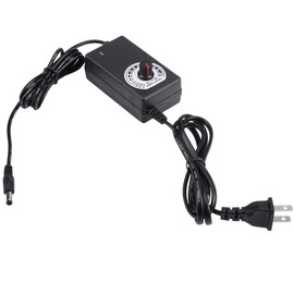 2-line Desktop Continuously Adjustable AC to DC Power Adapter 3-12V 2A Motor Voltage Stepless Speed Regulator LED Dimmer Switch Controller with US Plug