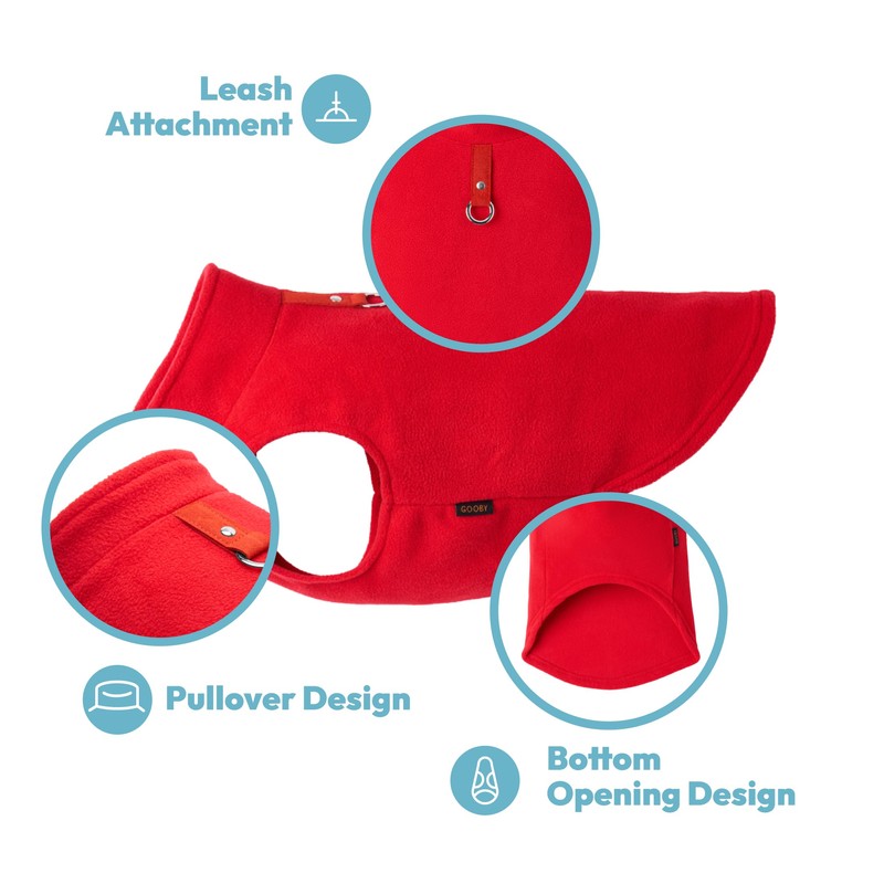 Gooby Every Day Fleece Cold Weather Vest for Small Dogs,