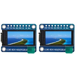 TECNOIOT 2pcs 0.96 inch 7P SPI HD TFT ST7735 Drive IC 80 x 160 65K Full Colour IPS LCD