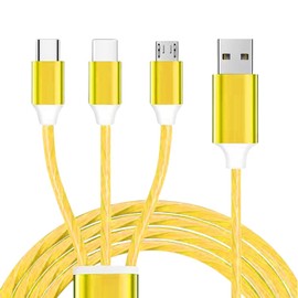 TISTIPPL 3 in 1 Light up Charging Cable,Multi LED Charging Cable,Light Up Charger Cord,3A USB Cable,Compatible with Most Smart Phones