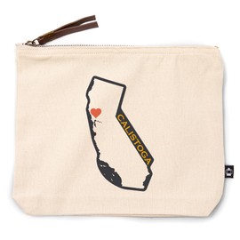 Lantern Press Calistoga, California, Home State, White on Gray Outline, 100% Cotton Zipper Pouch, Travel Accessory, Go Bag