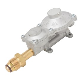 Flame King 160,000 BTU Horizontal Mounted 2-Stage Propane LP Regulator with POL for RVs, Vans, Trailers, Campers, 100LB Tanks, ASME Tanks, Generators