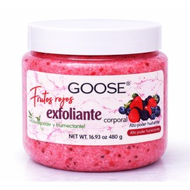 GOOSE Body Scrub Exfoliante Corporal 480 g – Frutos Rojos, Piel Suave al Instante, Spa en Casa