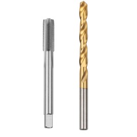 M4x0.7 Straight Flute Thread Tap and 3.3mm Twist Drill Bit Set, Metric Titanium Plated 6542 High Speed Steel Machine Screw Thread Tap Threading Drilling Tool