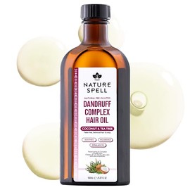 Nature Spell Dandruff Complex Hair Oil, Pre-Diluted Scalp Oil, Helps Reduce Flaking & Soothes Scalp, with Coconut & Tea Tree, Balances & Nourishes, For All Hair Types, Vegan, 150ml