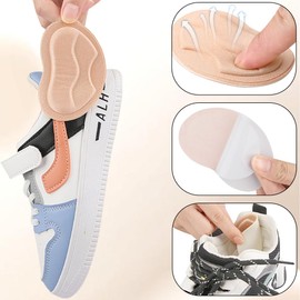 BDEPSTR 6 Paar Fersenpolster, Weiche und Atmungsaktive Hackenpolster für Schuhe, Schuhpolster für zu Große Schuhe, Fersenschutz gegen Blasen, Reibung & Schmerzen-B