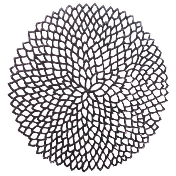 BRKURLEG Pressed Vinyl Metallic Hollow Placemats/Charger/Wedding Accent Centerpiece Round Placemats,