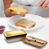 Stone Large Butter Dish with Lid for Countertop,Ceramic Butter Keeper
