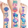60 PCS Mermaid Ocean Sea Pre-Cut Temporary Tattoos for Kids