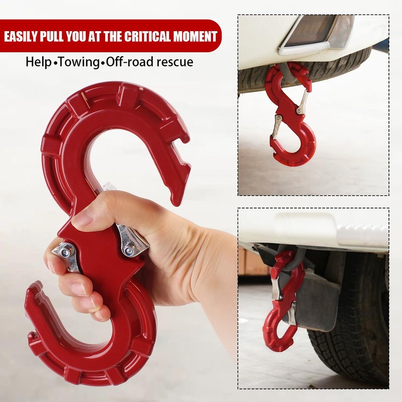 ATENGIDR Quick-Release S-Hook, 3/8" Tow Hook for Off-Road Recovery,Towing Shackle
