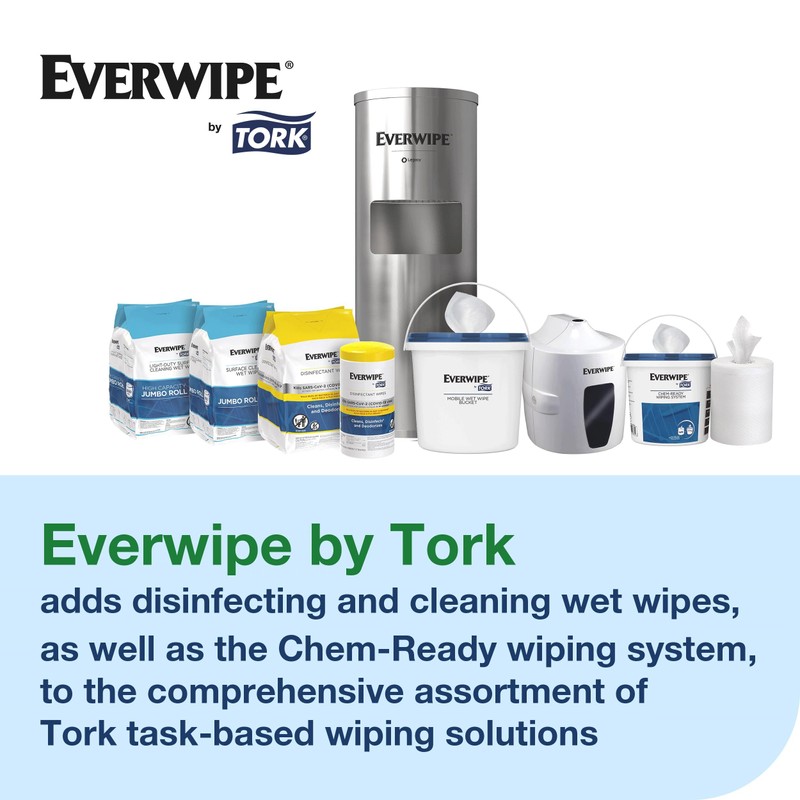 Tork Everwipe Mobile Wet Wipe Buckets White, Resealable, Bucket Compatible