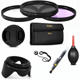CANON 58mm ESSENTIAL FILTER KIT +HOOD + CAP FOR CANON EOS REBEL T3 T3I T4 T4I T5 T5I