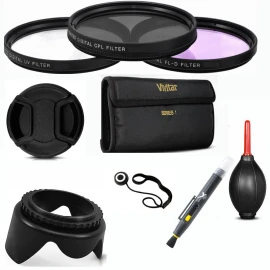 CANON 58mm ESSENTIAL FILTER KIT +HOOD + CAP FOR CANON EOS REBEL T3 T3I T4 T4I T5 T5I