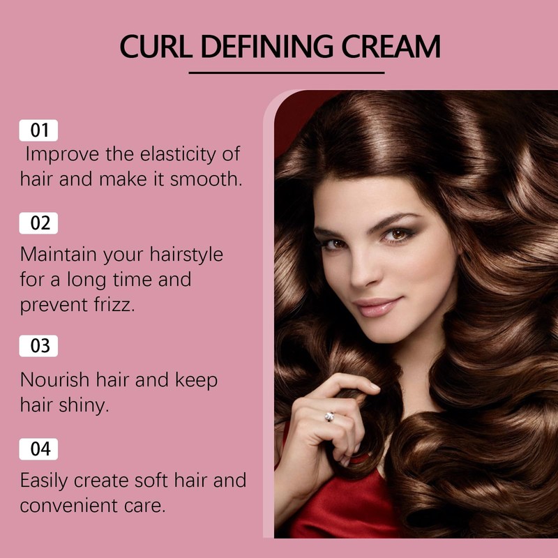 Crema Estilizadora para Cabello Rizado y Flequillo | Brillo Natural,