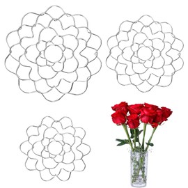 Loghohu 3 Pcs Flower Arrangement Holder, Flower Grid for Vase 4/5/6 Inch Stainless Steel Frog Flower Grid for Floral Plant Vase Stems Bouquets Plant Fixation (3 Sizes)