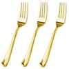 JL Prime 280 Piece Gold Plastic Forks Set, Re-Usable Recyclable