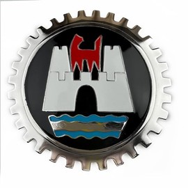 Generic Wolfsburg German Germany Black Red Yellow Grill Badge Emblem for Trucks and Cars, Stainless Steel