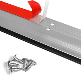 USUKUE Metal Door Draft Stopper 2 Pack Bottom Mice Seal Strip Noise Blocker, Aluminium Mouse Sweep 2" W x 36" L, Silver