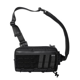 TACTICAL GEEK Cache L3 EDC Sling Bag, Lightweight Nylon Shoulder Daypack, Crossbody Bag, Hiking Ambidextrous Strap, Travel Hiking Concealed Carry, Chest Backpack Casual Shoulder for Daily, Black