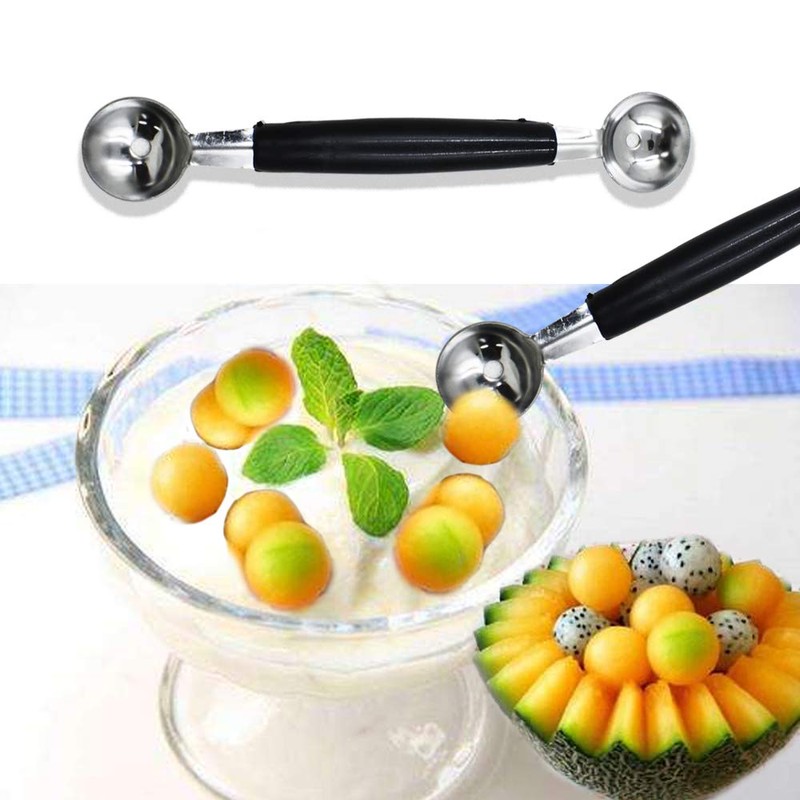2 Pack Double Ended Headed Fruit Icecream Ball Spoon,Stainless Steel