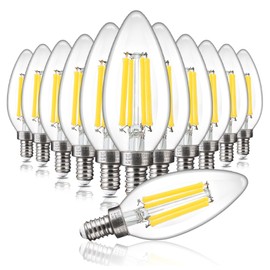 ALAMPEVER E12 LED Bulb 100 Watt Equivalent, 800LM Super Bright Dimmable LED Light Bulb, B11 5000K Daylight White LED Candelabra Bulb, 5.5W, 12 Pack