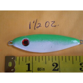 SHAD 25 PCS SHAD JIG/SPOON STYLE LURE BAIT/CASTING FISHING 1-1/2 OZ. NEON GREEN/WHITE