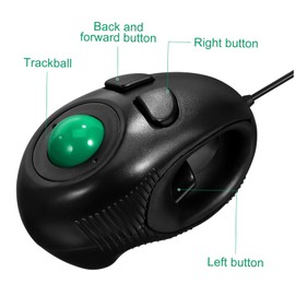 Mobestech Wired Trackball Mouse 2pcs Mini Ergonomic Mouse Trackball Mouse 4d trackball Wired Mouse Handheld Windows Computer Cable Hand Holding Mini trackball Mouse 4D Mouse