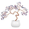 TUMBEELLUWA Reiki Crystal Bonsai Tree with Ceramic Bowl Base Fengshui