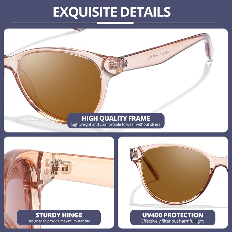 SIPHEW Women's Polarised Classic Sunglasses with UV400 Protection for Women,