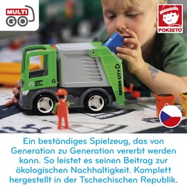 MultiGO City Sandpit Toy for Children from 3 Years - Large Garbage Truck with Garbage Man - Sand Toy for Outdoor Games - Car for the Garden