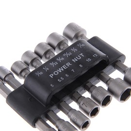 Meximore 14 PCS Power Nut Driver Drill Socket Set without Magnetic 1/4" Hex Shank Metric Suitable for Wrenches, Quick Change Chuck, Electric Screwdriver, Hand Drill, Pneumatic Drill, Lithium Drill