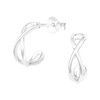 Bungsa Women's Half Hoop Earrings with Infinity Symbol 925 Sterling