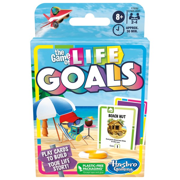 Hasbro Gaming The Game of Life Goals Game, Quick-Playing Card Game for 2-4 Players, The Game of Life Card Game for Families and Kids Ages 8 and Up