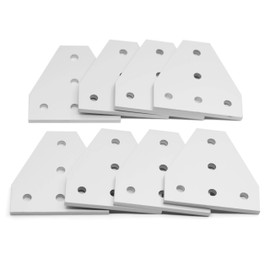 Befenybay 8 Pieces/Set Corner Bracket Plate Surface Anodic Oxidation Silver T-Model 5-Hole External Connection Plate for Aluminium Profile 3D Printer Frame Series 2020 (Silver T-8)