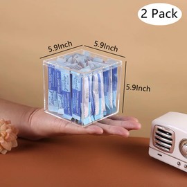 LOVPLAY Acrylic Box Clear Display Boxes with Lids Acrylic Square Cube Decorative Boxes Jewelry Storage Box for Birthday Party
